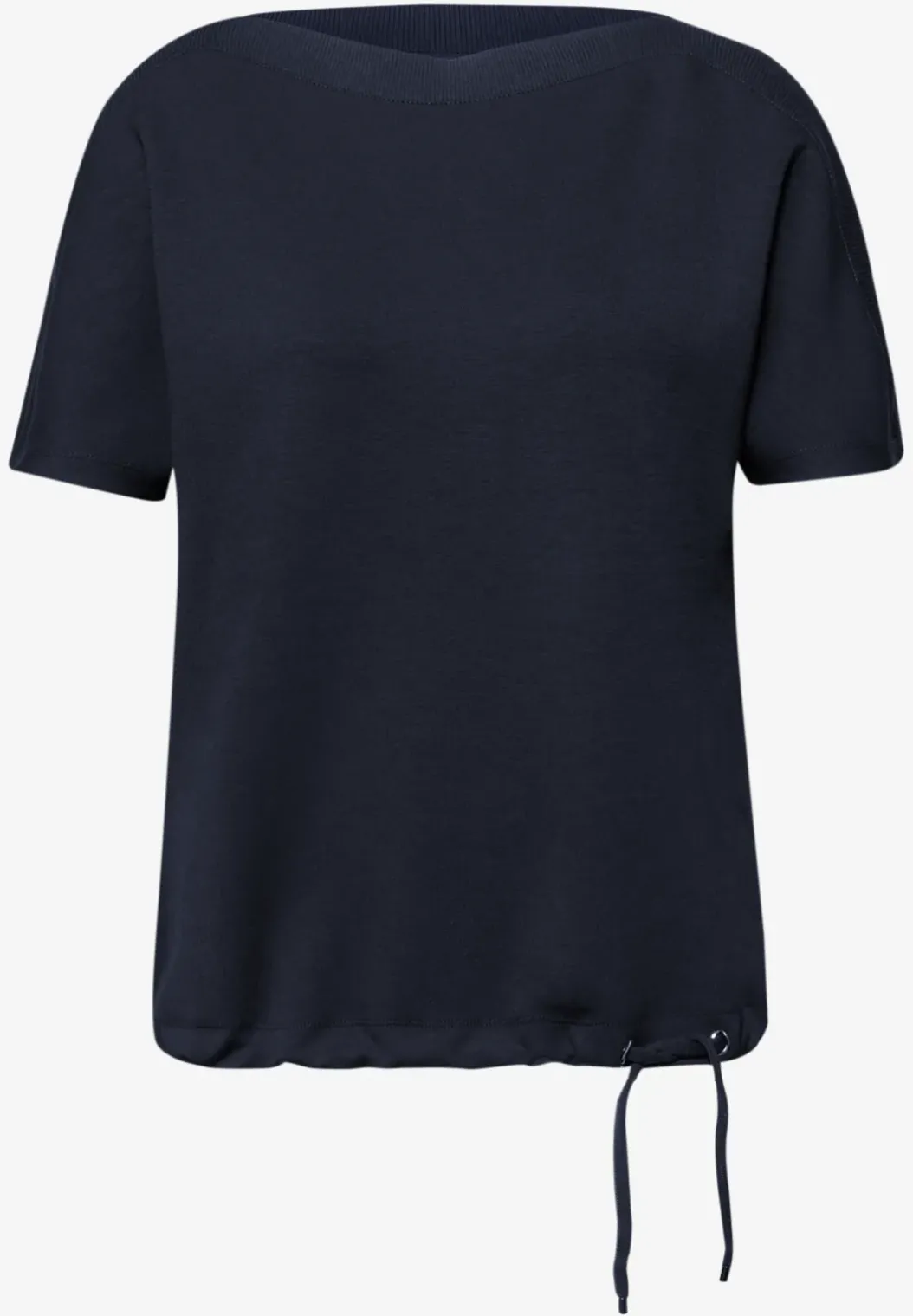 Shirt met overhangende schouders en geribd detail