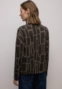 Shirt met print en trekkoord