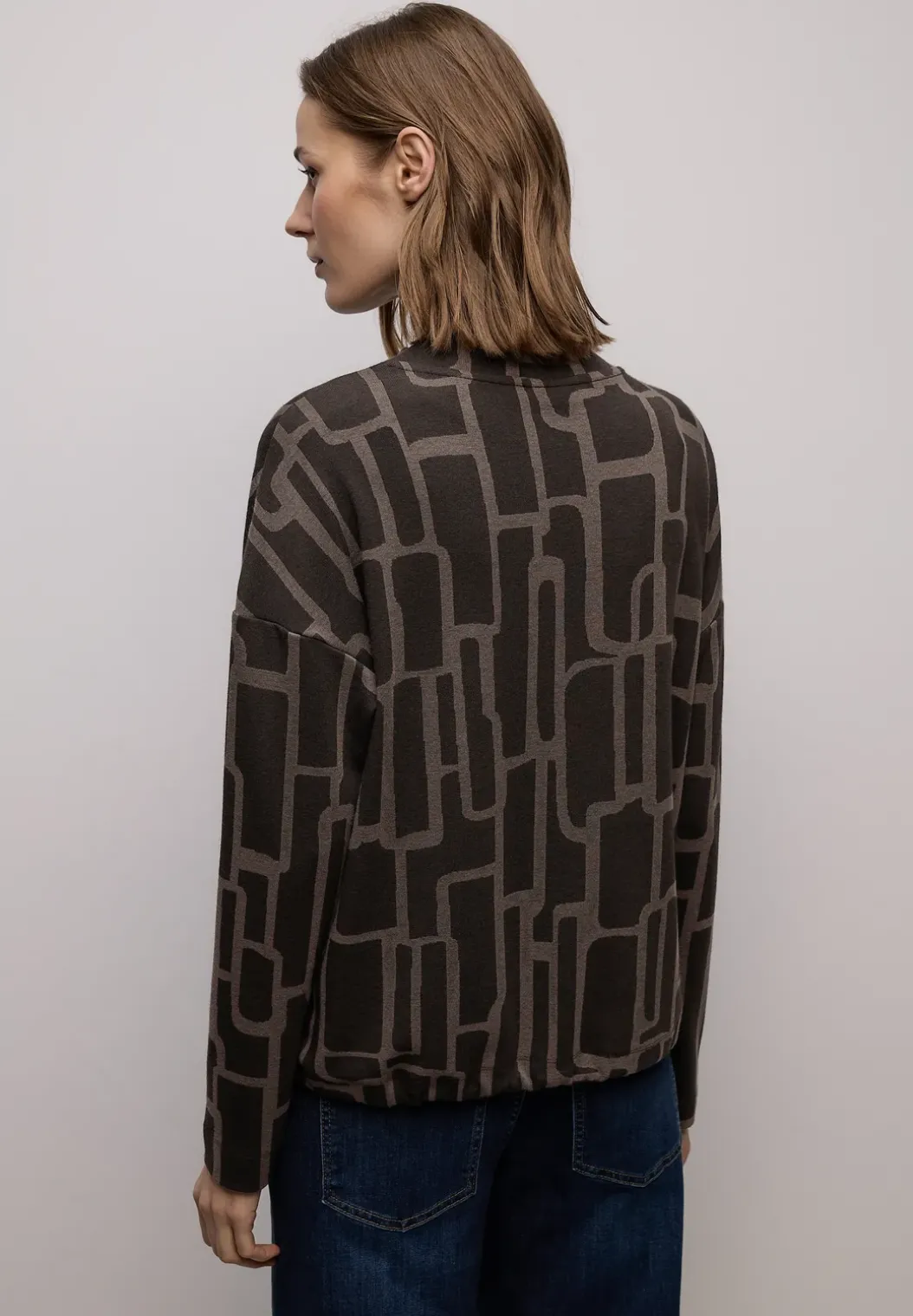 Shirt met print en trekkoord