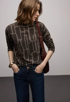 Shirt met print en trekkoord