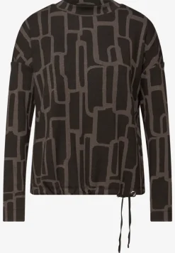 Shirt met print en trekkoord