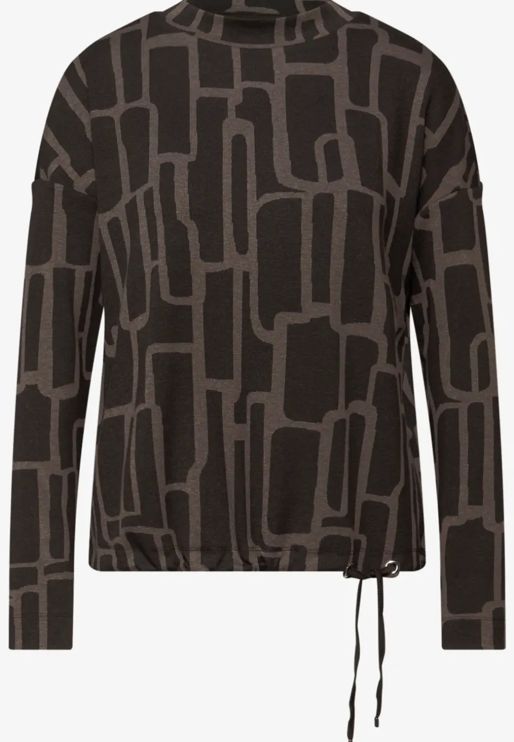 Shirt met print en trekkoord