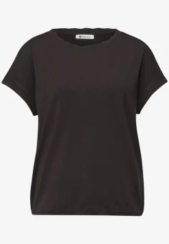 Shirt met ronde hals en decoratieve tape