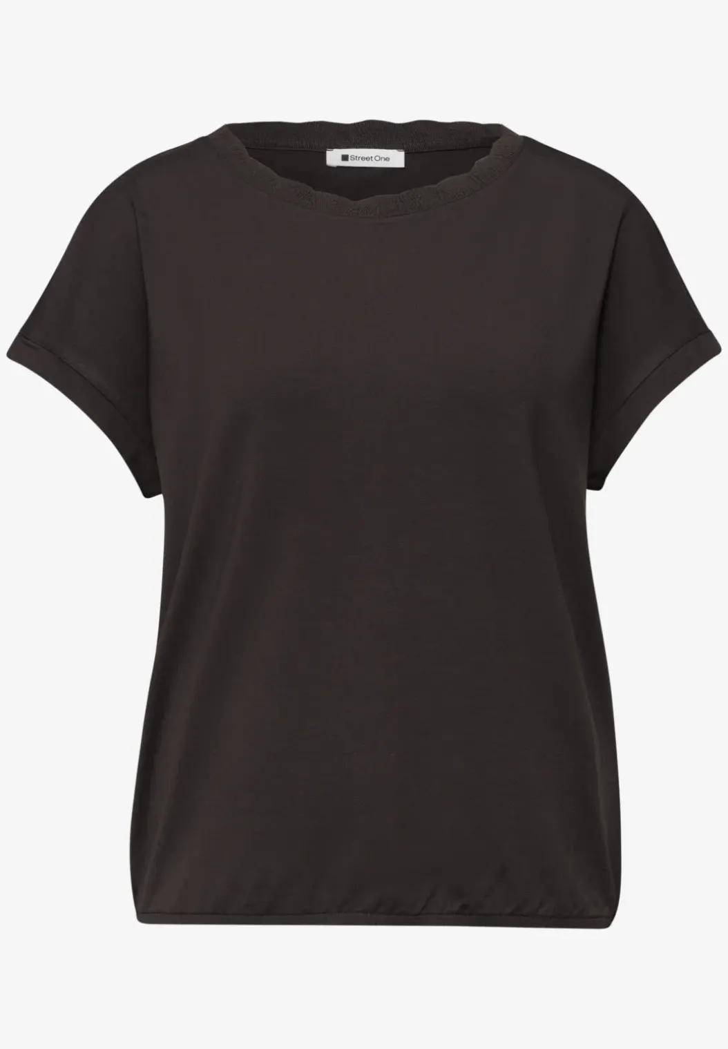 Shirt met ronde hals en decoratieve tape