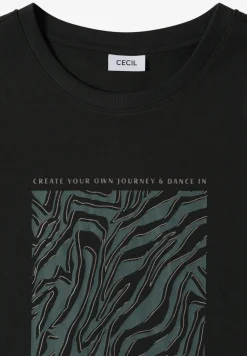 Shirt met ronde hals en foliedruk