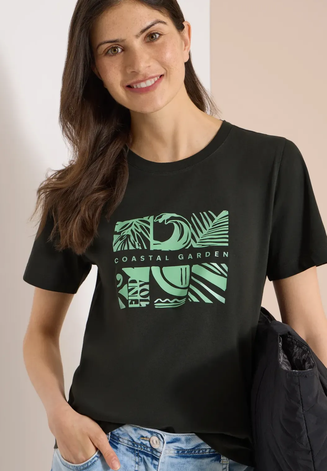 Shirt met ronde hals en frontprint