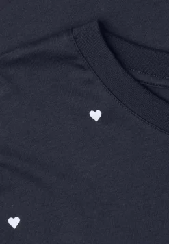 Shirt met ronde hals en hartjesprint