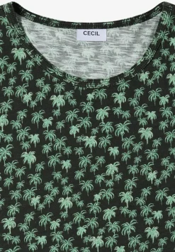 Shirt met ronde hals en palmopdruk