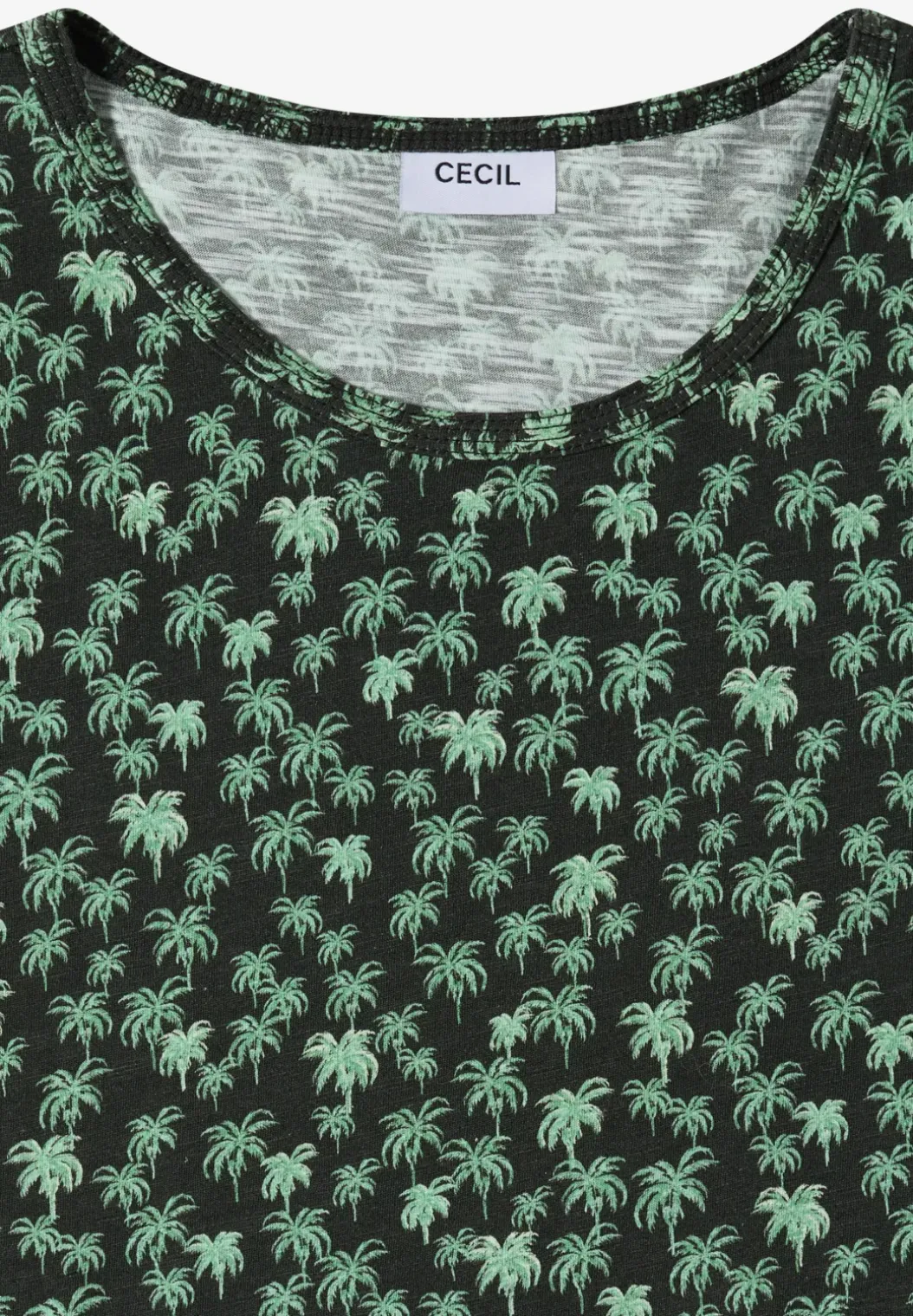 Shirt met ronde hals en palmopdruk