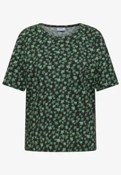 Shirt met ronde hals en palmopdruk