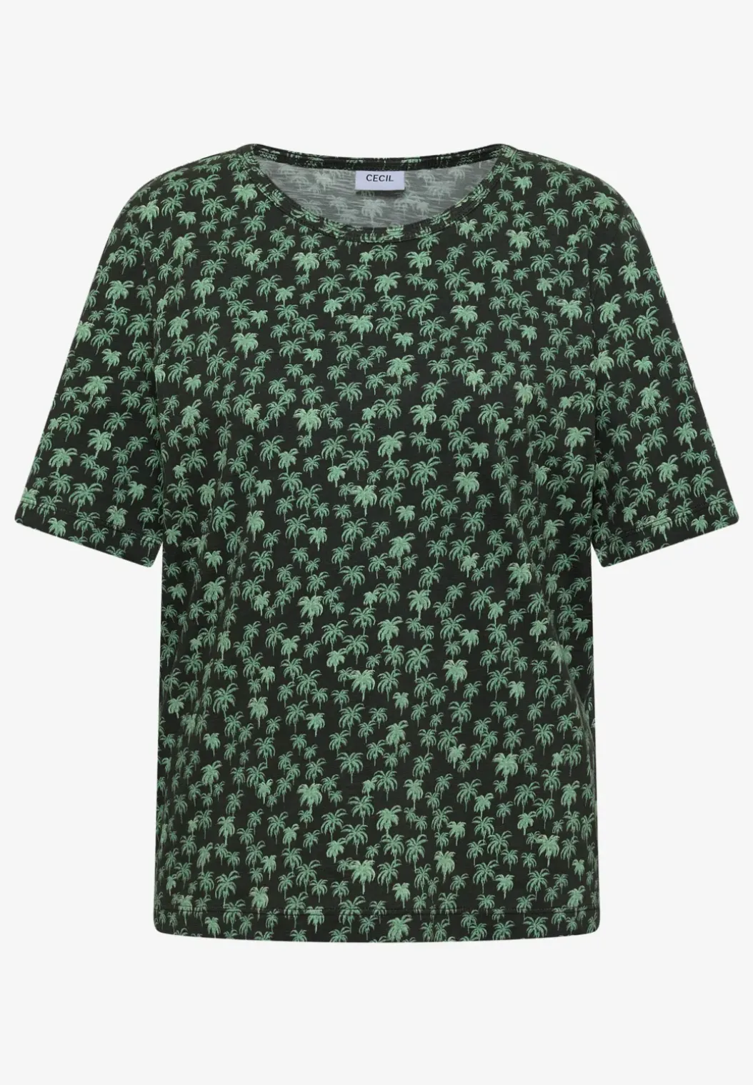Shirt met ronde hals en palmopdruk