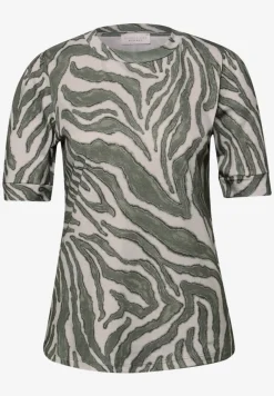 Shirt met ronde hals en pofmouwen