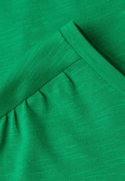Shirt met ronde hals en rimpels