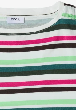 Shirt met ronde hals en rimpels