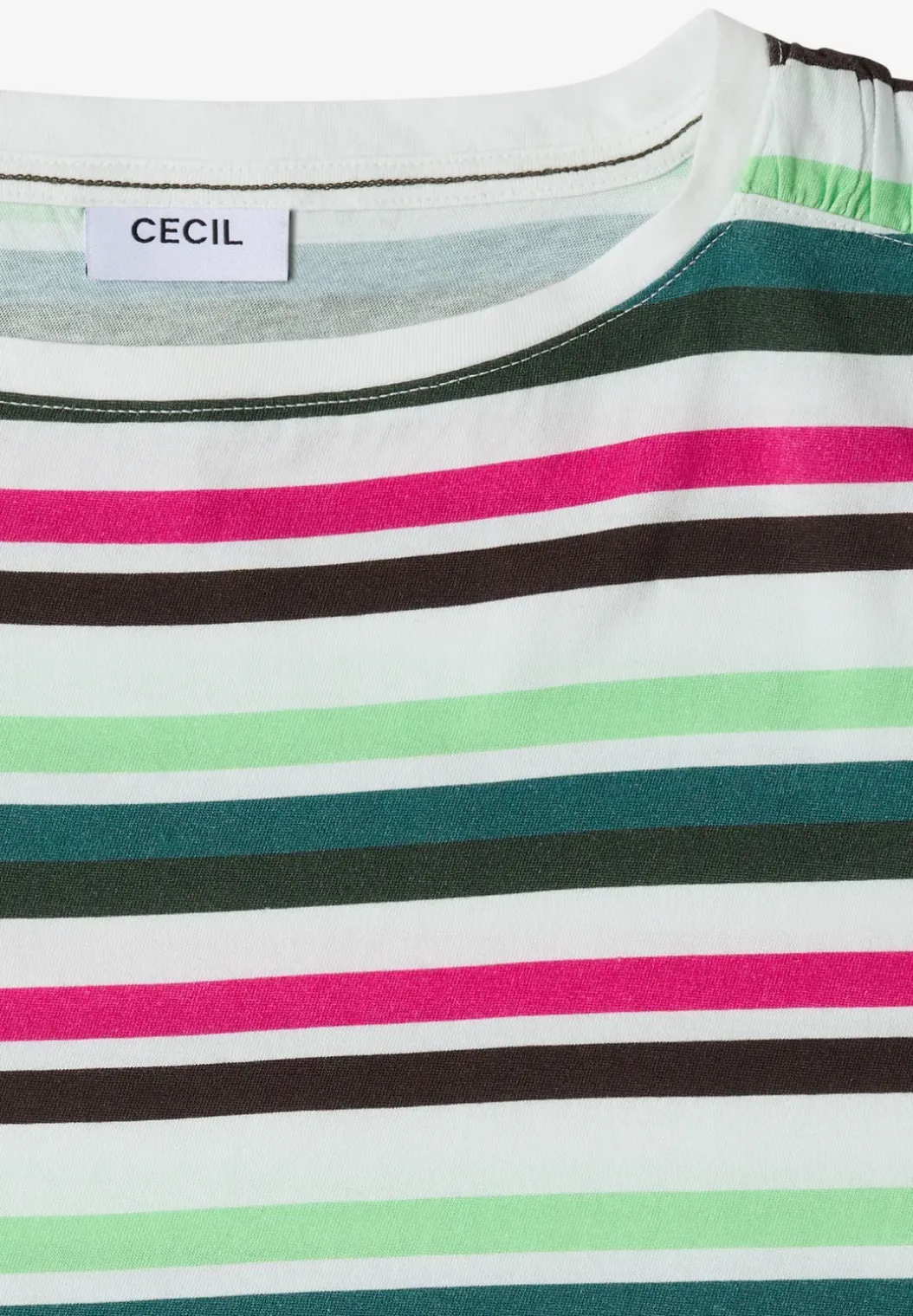 Shirt met ronde hals en rimpels