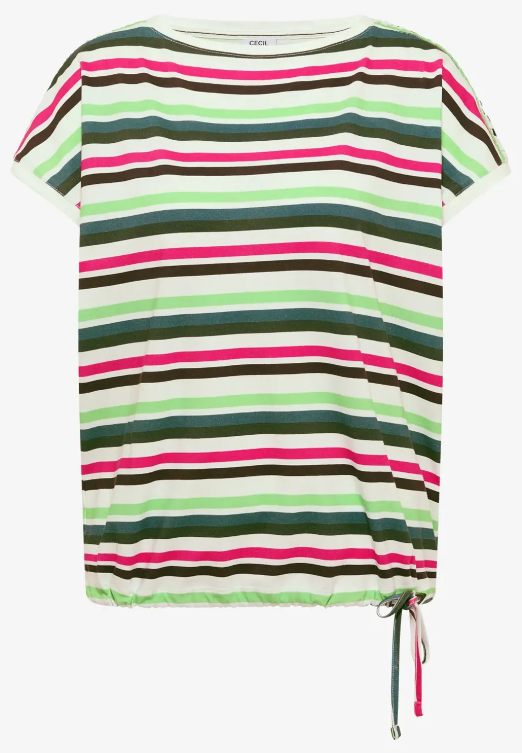 Shirt met ronde hals en rimpels