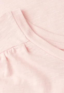 Shirt met ronde hals en rimpels