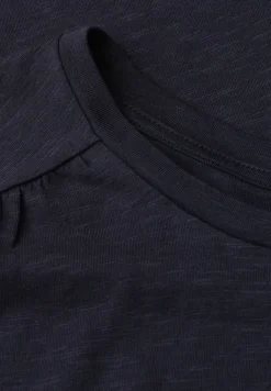 Shirt met ronde hals en rimpels