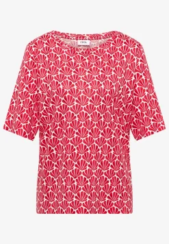 Shirt met ronde hals en schelpjesprint