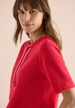 Shirt met ronde hals en trekkoord