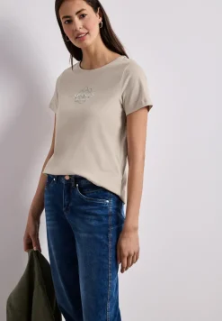 Shirt met ronde hals en Wording Artwork