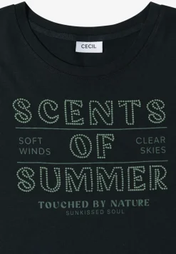 Shirt met ronde hals en Wording Artwork