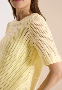 Shirt met ronde hals in ajour look
