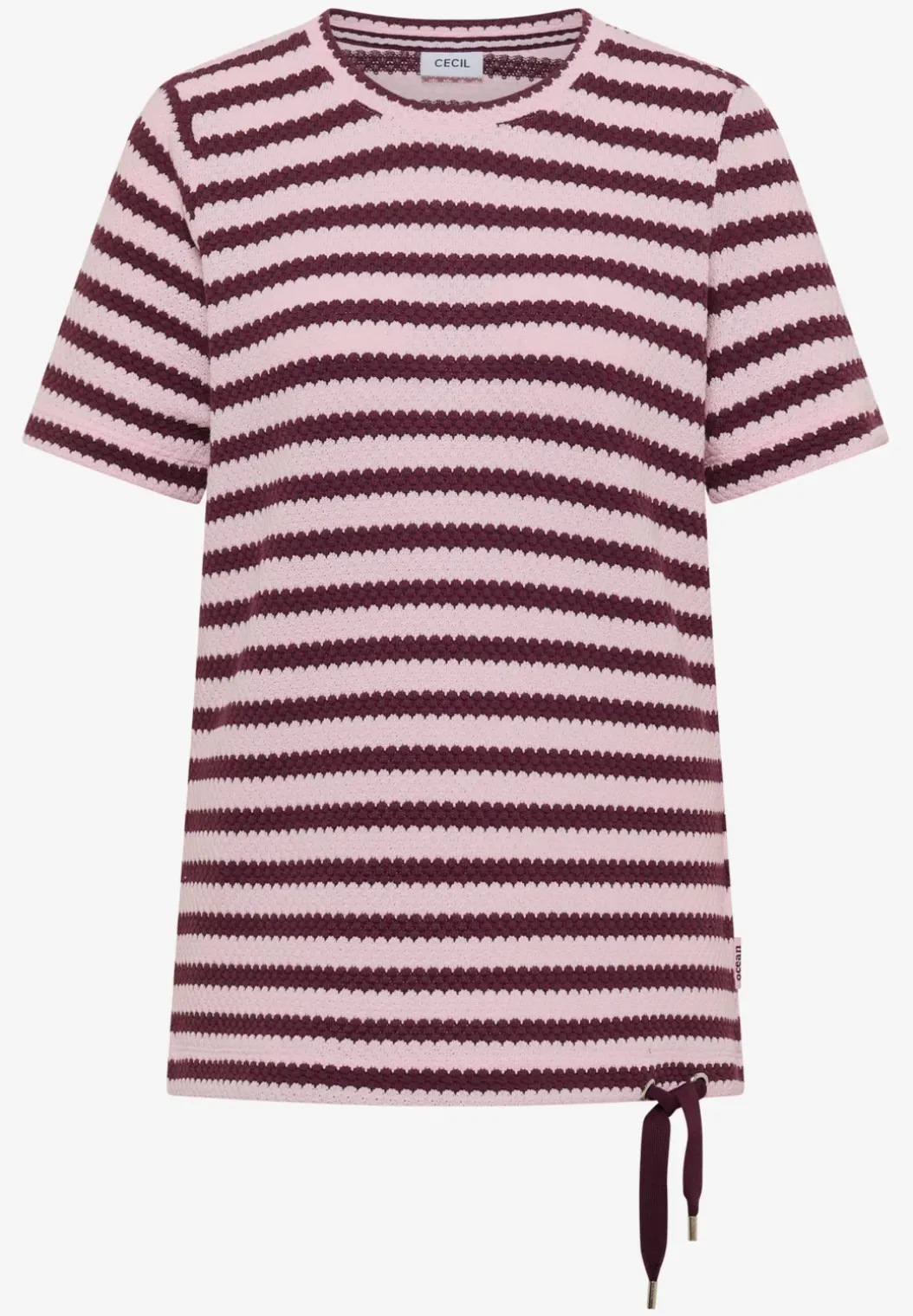 Shirt met ronde hals in ajour look