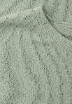 Shirt met ronde hals in gebreide look