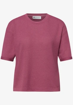 Shirt met ronde hals in gebreide look