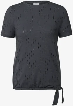 Shirt met structuur en gaatjespatroon