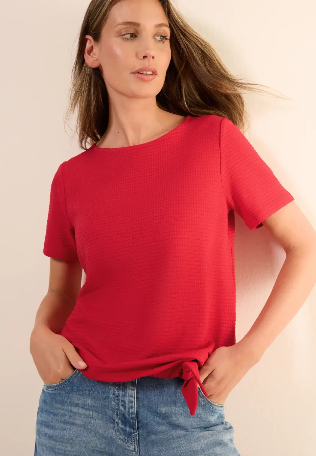 Shirt met structuur en knopen
