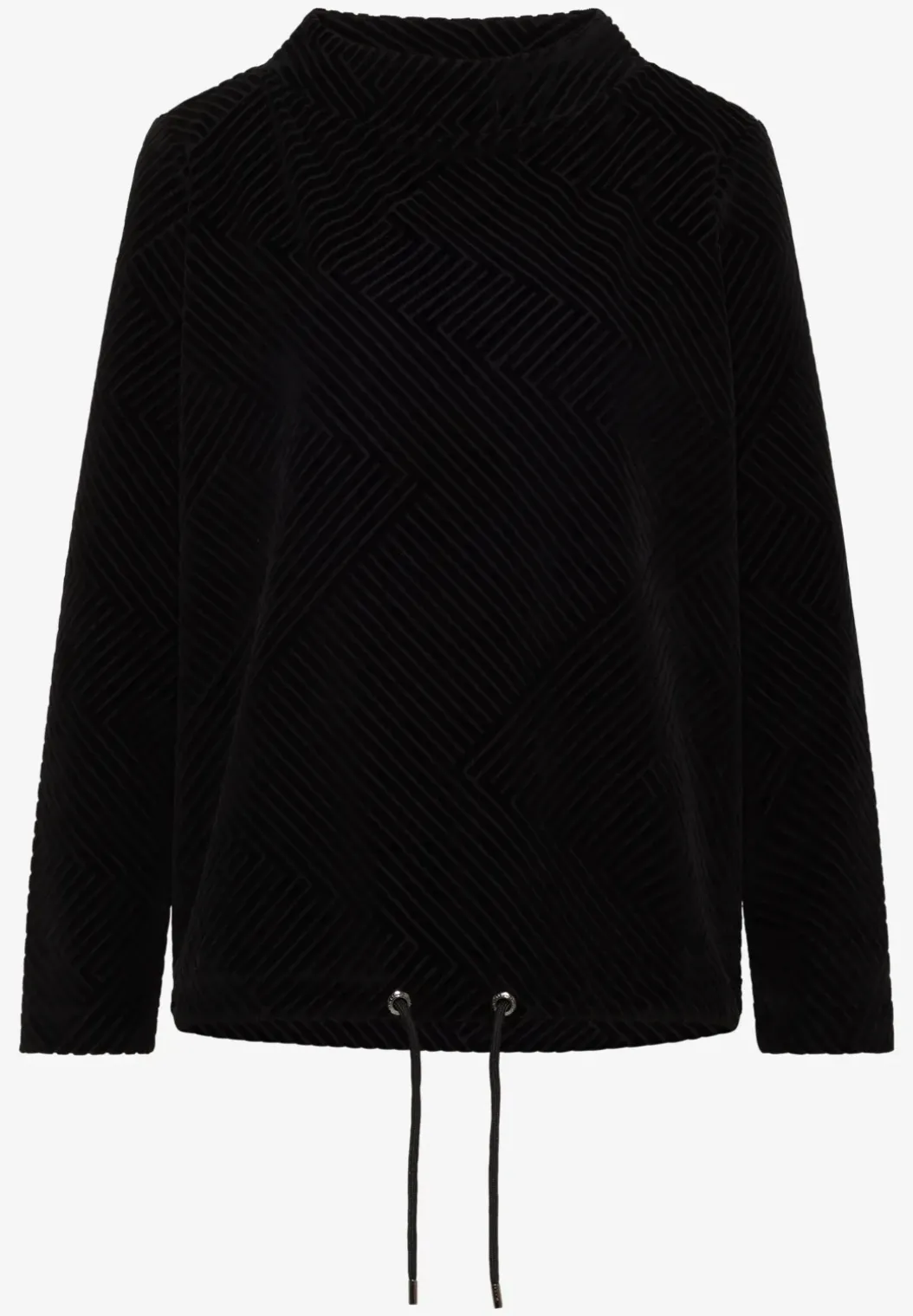Shirt met structuur en trechtervormige hals