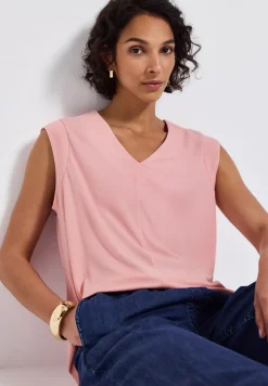 Shirt met structuur in zijde-look