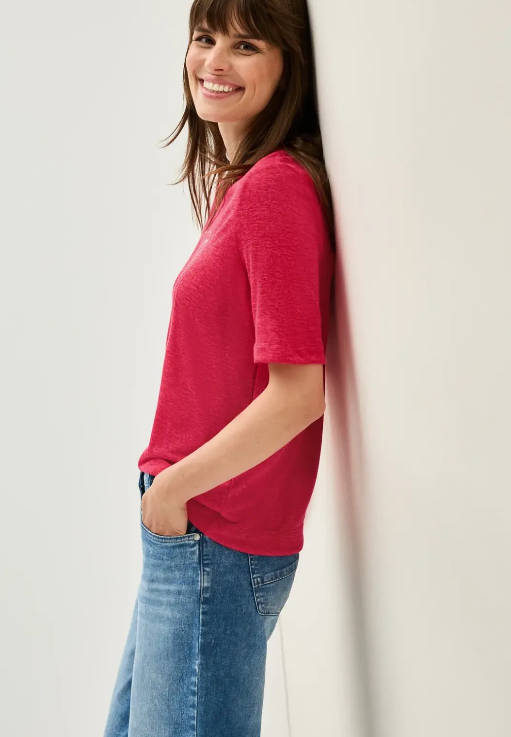 Shirt met ton-sur-ton print