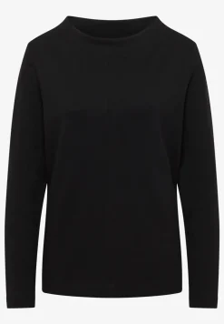 Shirt met trechtervormige hals in effen kleur