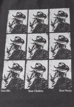 Shirt met verwassen look en print