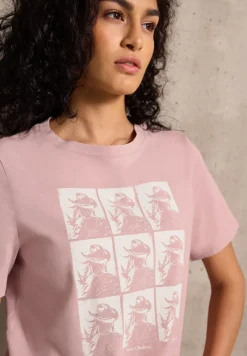 Shirt met verwassen look en print
