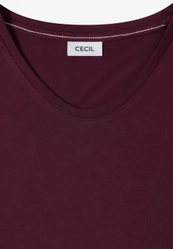 Shirt met V-hals en kanten detail