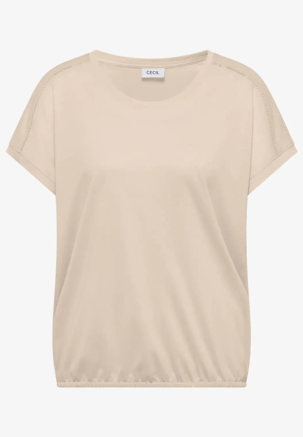 Shirt met V-hals en kanten detail