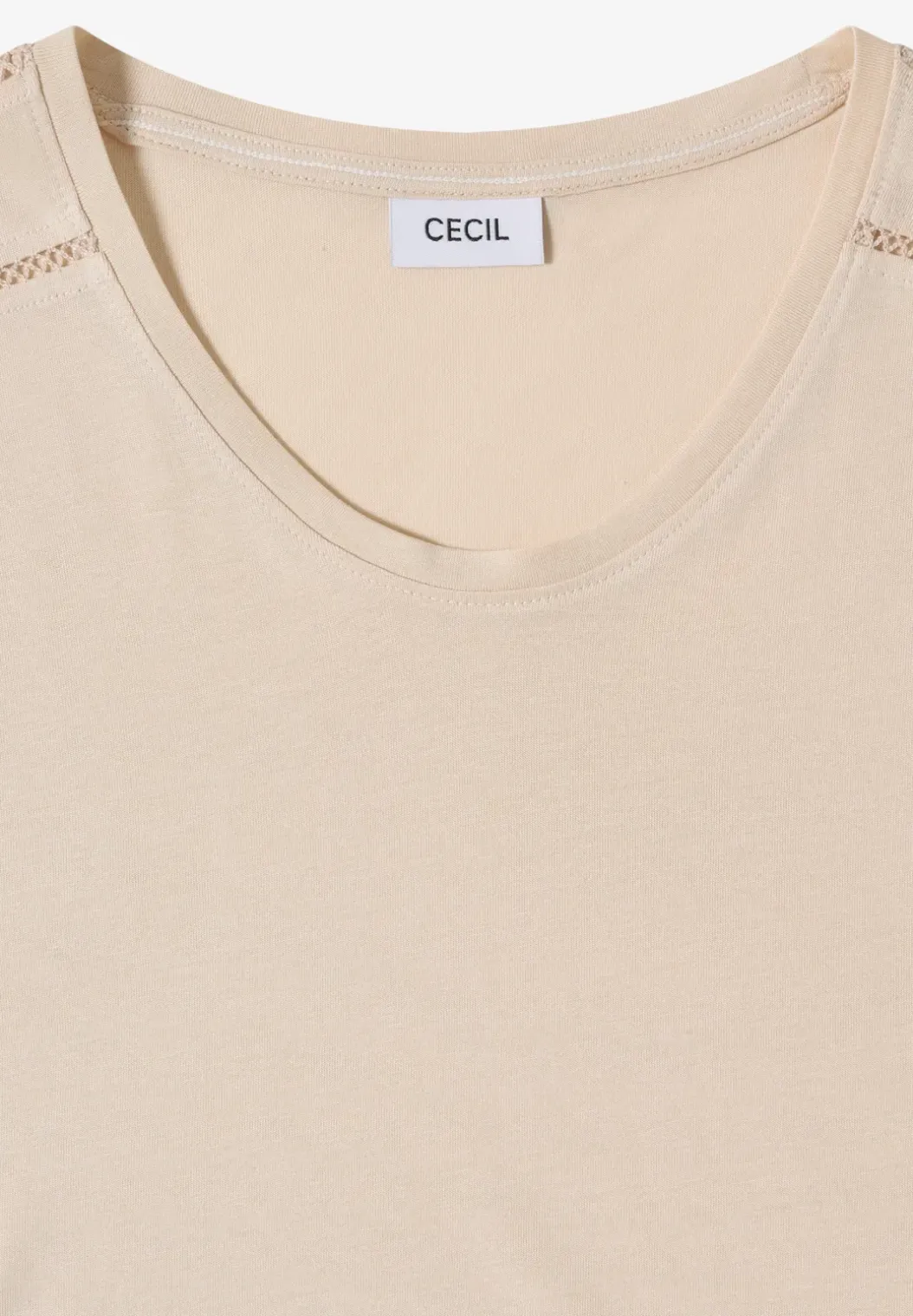 Shirt met V-hals en kanten detail