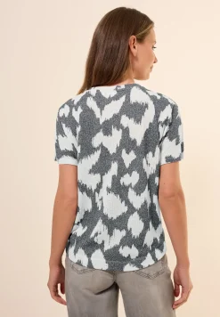 Shirt van crêpe met patroon