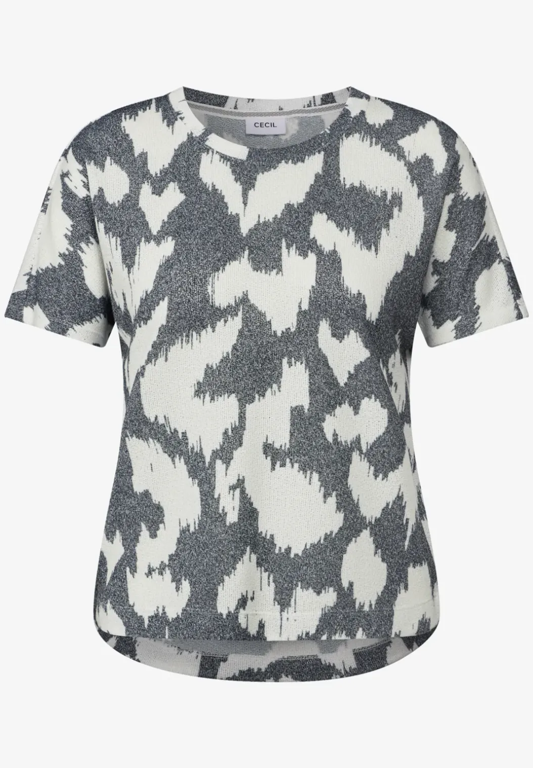 Shirt van crêpe met patroon