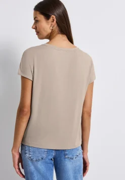 Shirt van jersey met gaasdetail