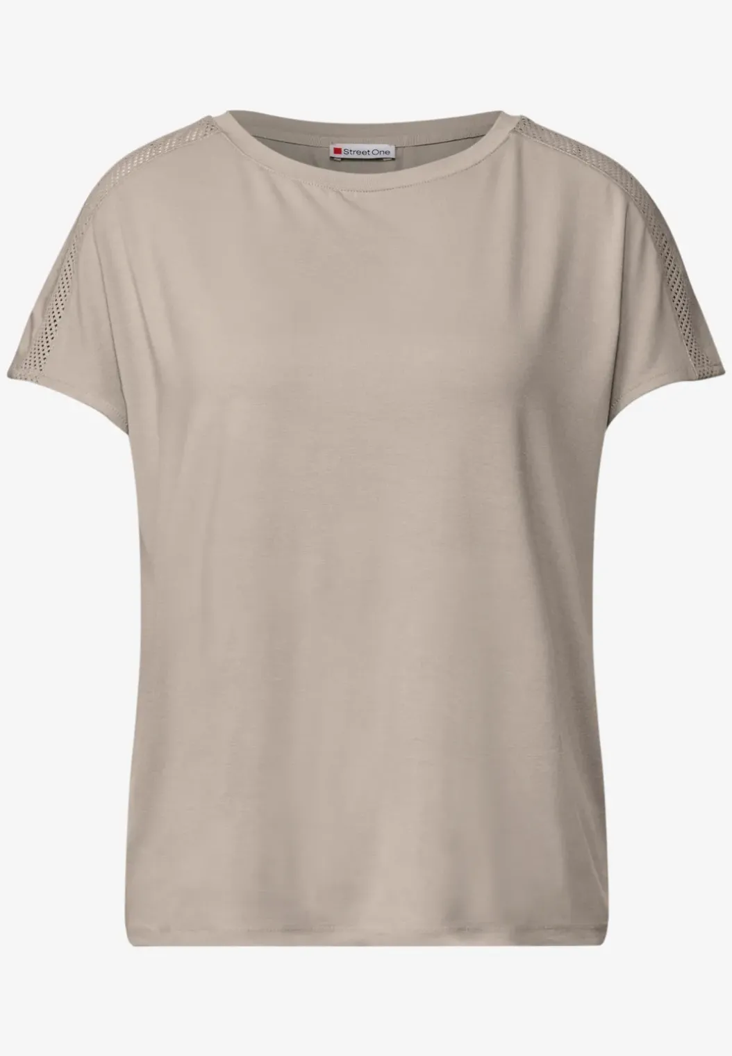 Shirt van jersey met gaasdetail