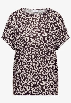 Shirt van linnen met leo-print