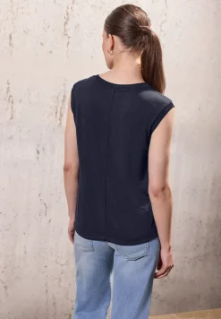 Shirt van linnen met tape