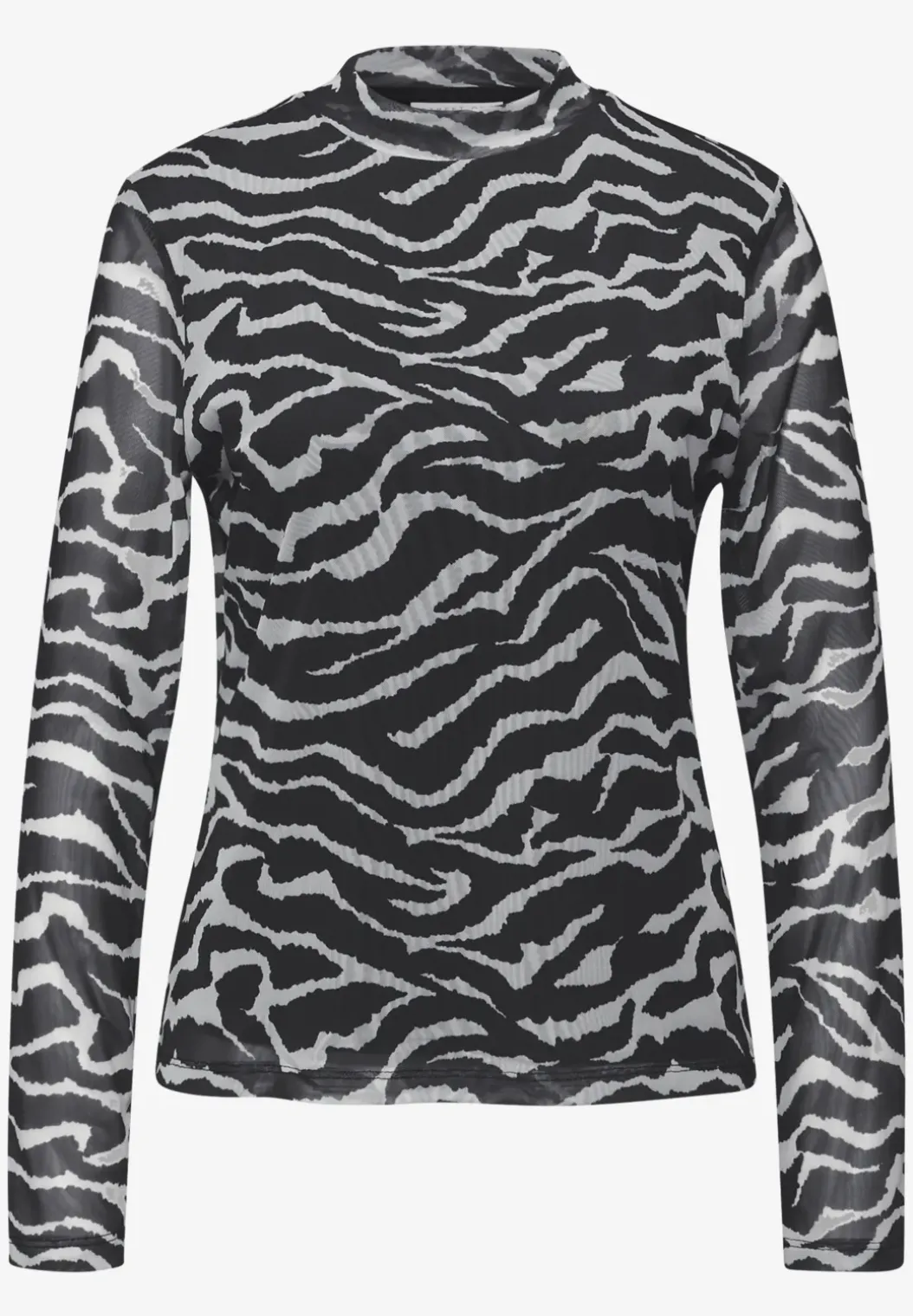 Shirt van mesh met patroon
