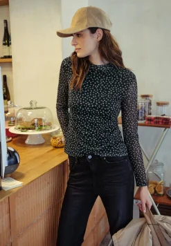 Shirt van mesh met patroon