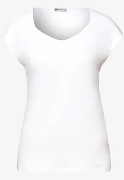 Shirt zonder mouwen met diamanten halslijn